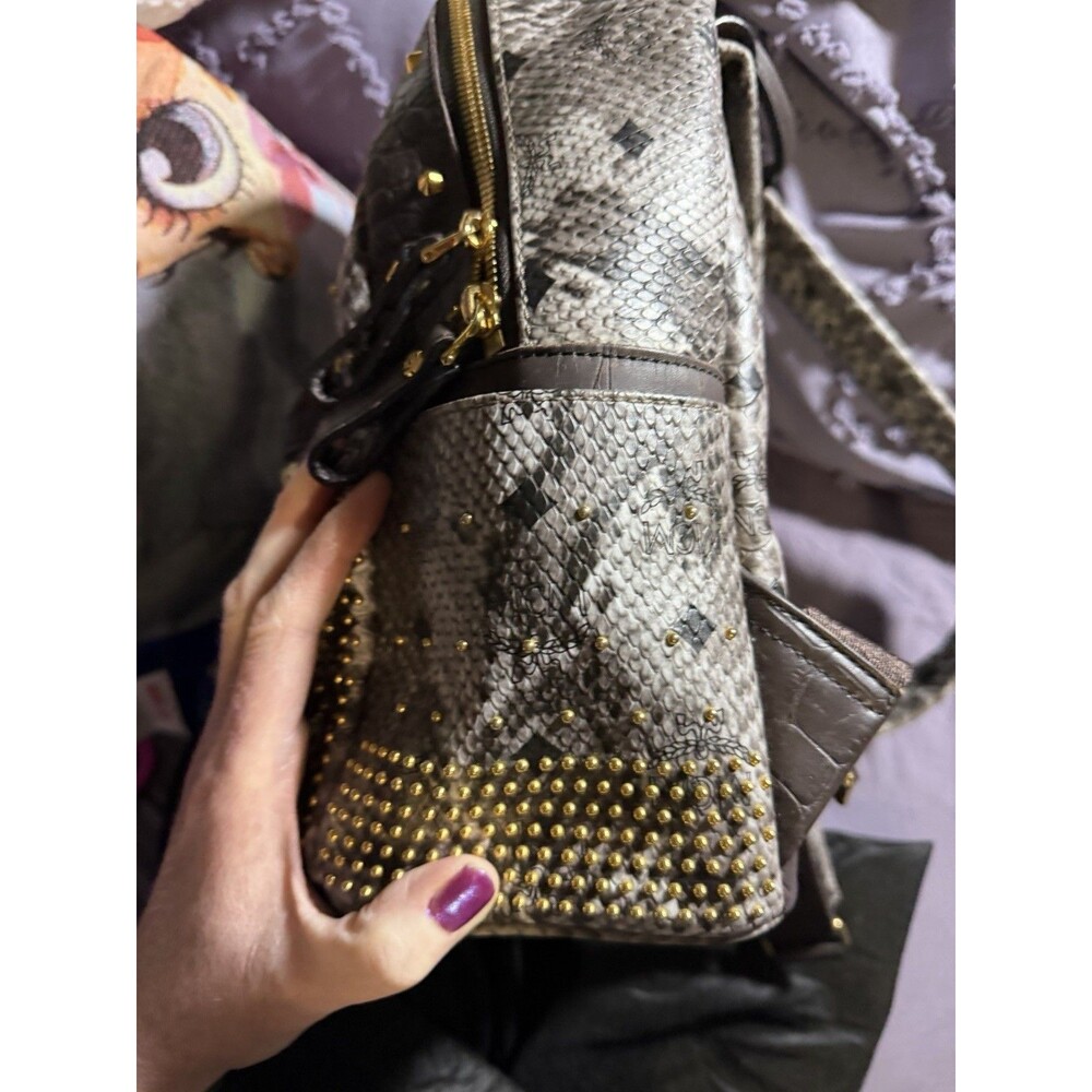 MCM Small Python Stud Armour Backpack - Picture 16 of 16
